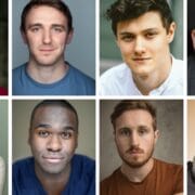 A grid of eight headshots featuring individuals of different ages, genders, and ethnicities, all looking directly at the camera with neutral expressions.