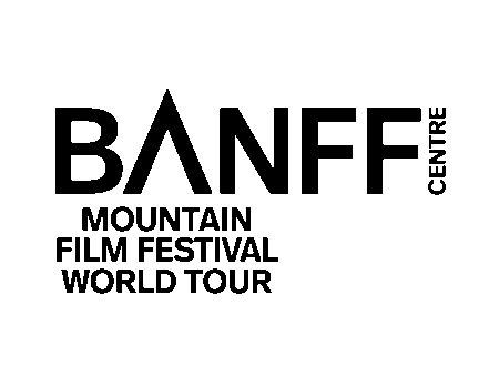 Banff Mountain Film Festival logo in bold capital letters.
