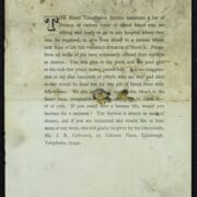 A typed page describing the Blood Transfusion Service, encouraging voluntary blood donation and providing contact details for the organizer, Mr. J.F. Copland, in Edinburgh.