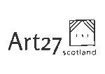 The logo features the text "Art27 scotland" with a simple geometric design of a house or structure beside the text.
