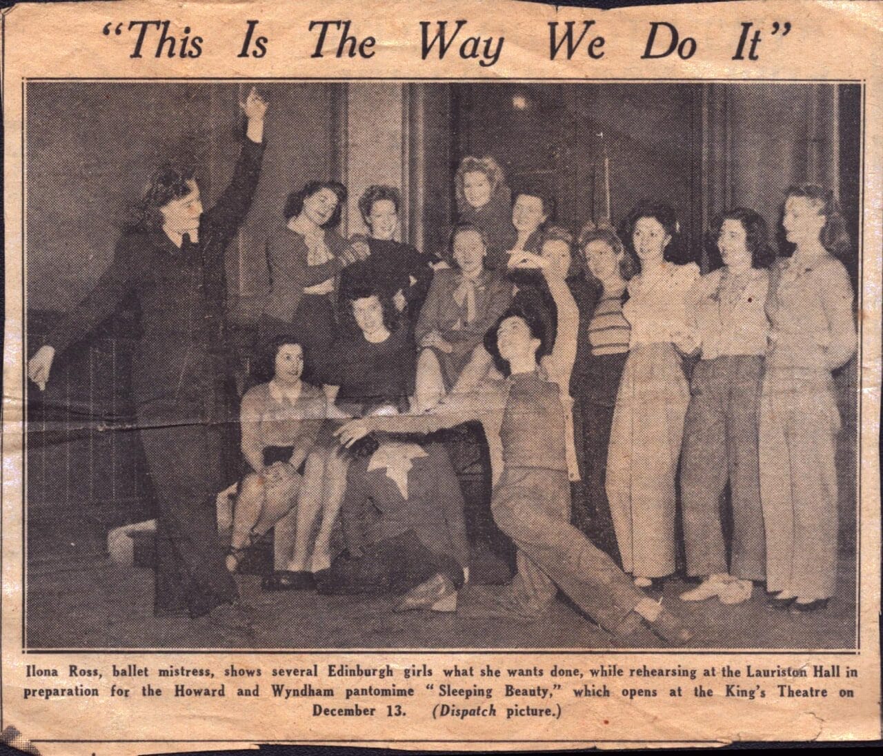 A ballet mistress instructs a group of young women during a "Sleeping Beauty" rehearsal at Lauriston Hall.